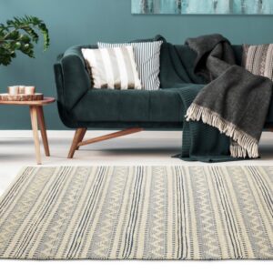 Navy, Off-White Area rug - The Earth Collection - LR Home